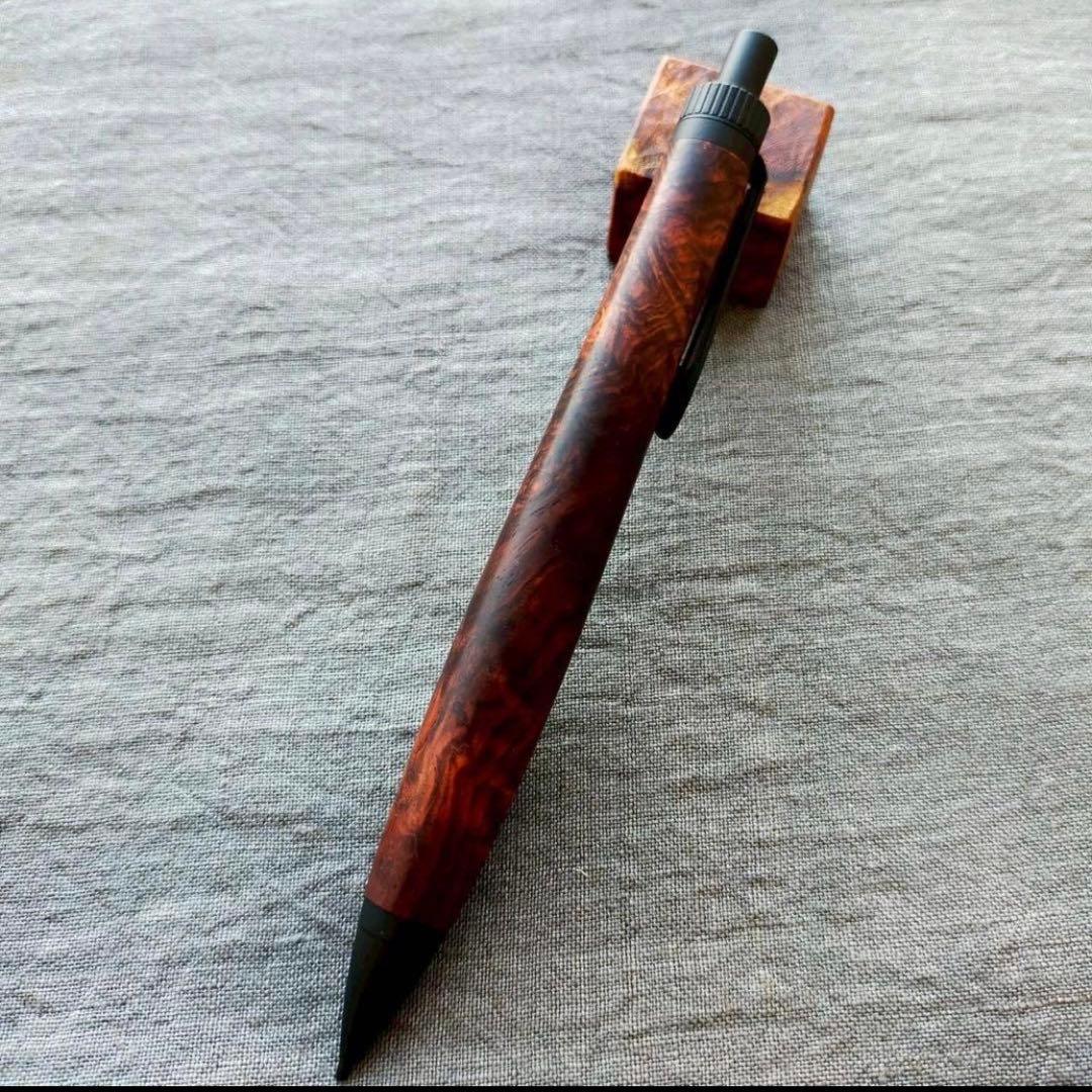 ローズウッド瘤　工房楔　監修金具　木軸シャープペン　ボールペン　0.5mm