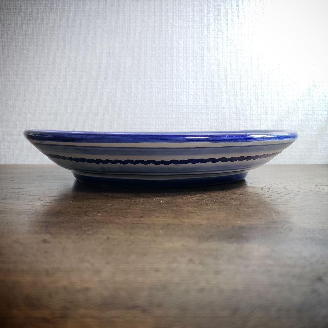 大皿　イタリア　デルータ　マヨリカ焼　染付