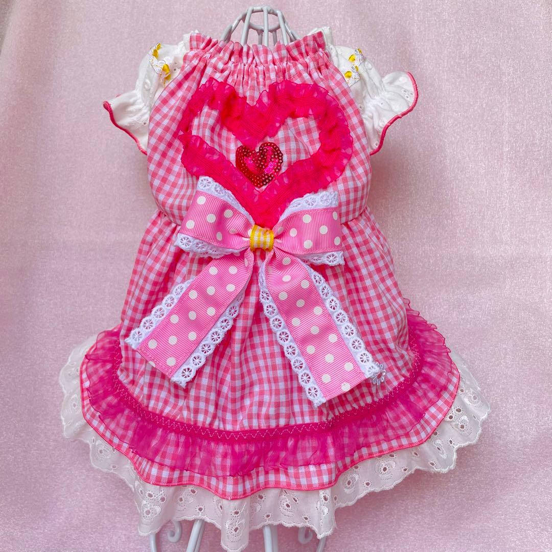 ギンガムチュニック　ギンガムワンピース　　♡オーダー受付中♡　犬服　ハンドメイド