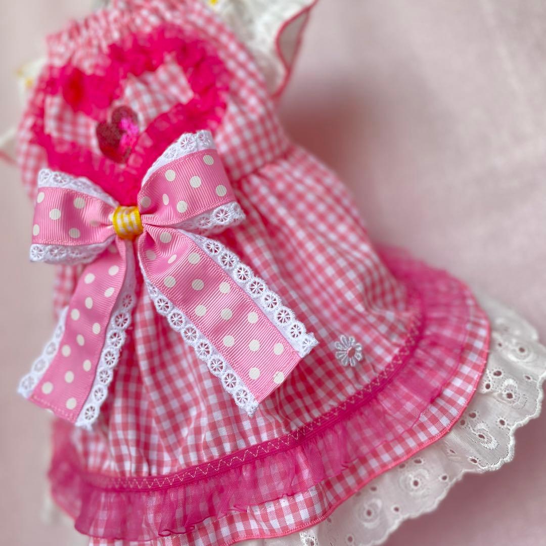 ギンガムチュニック　ギンガムワンピース　　♡オーダー受付中♡　犬服　ハンドメイド