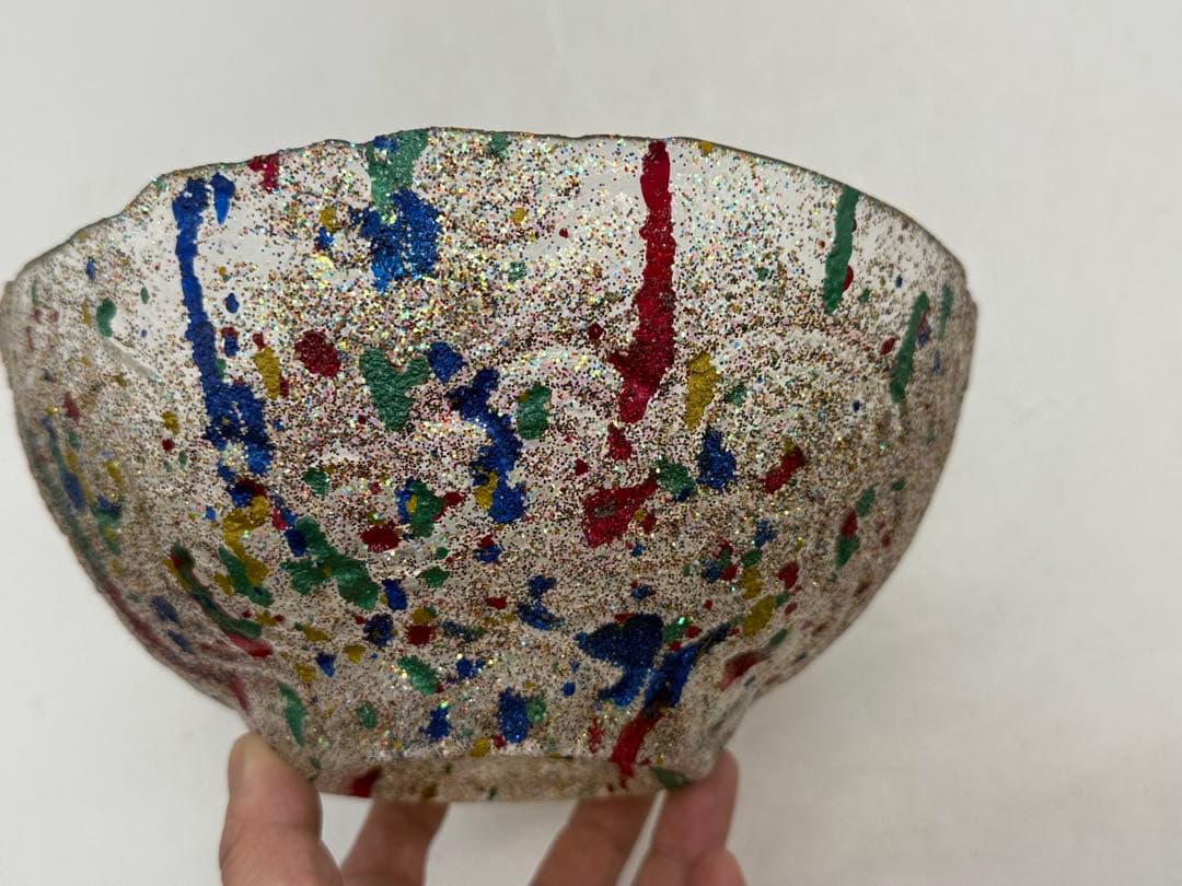 坂田甚内作　深甚文金彩ガラス鉢　ビッグバンシリーズ　送料込み250611