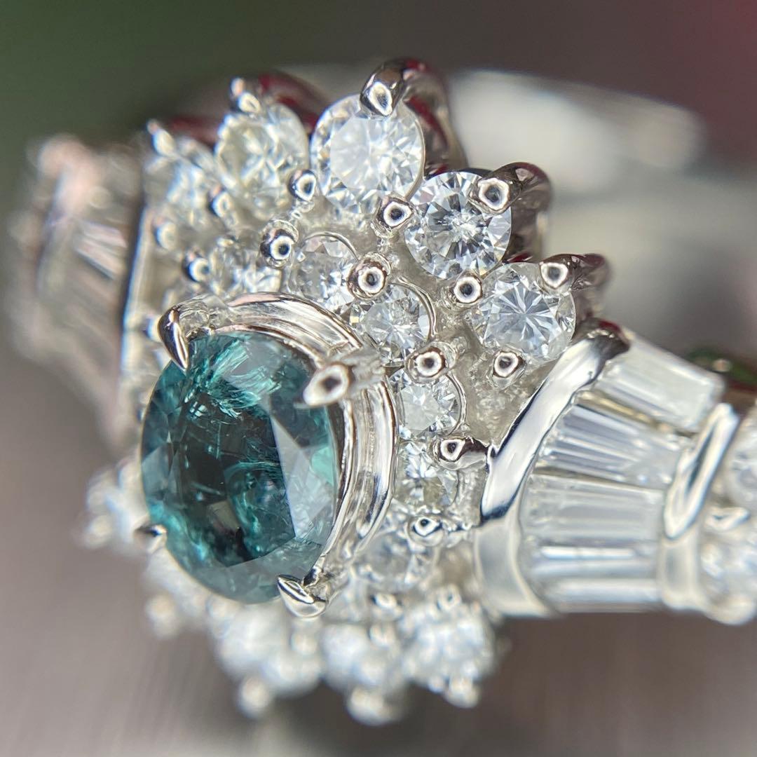 天然非加熱アレキサンドライト ダイヤモンド 計1.06ct PT900
