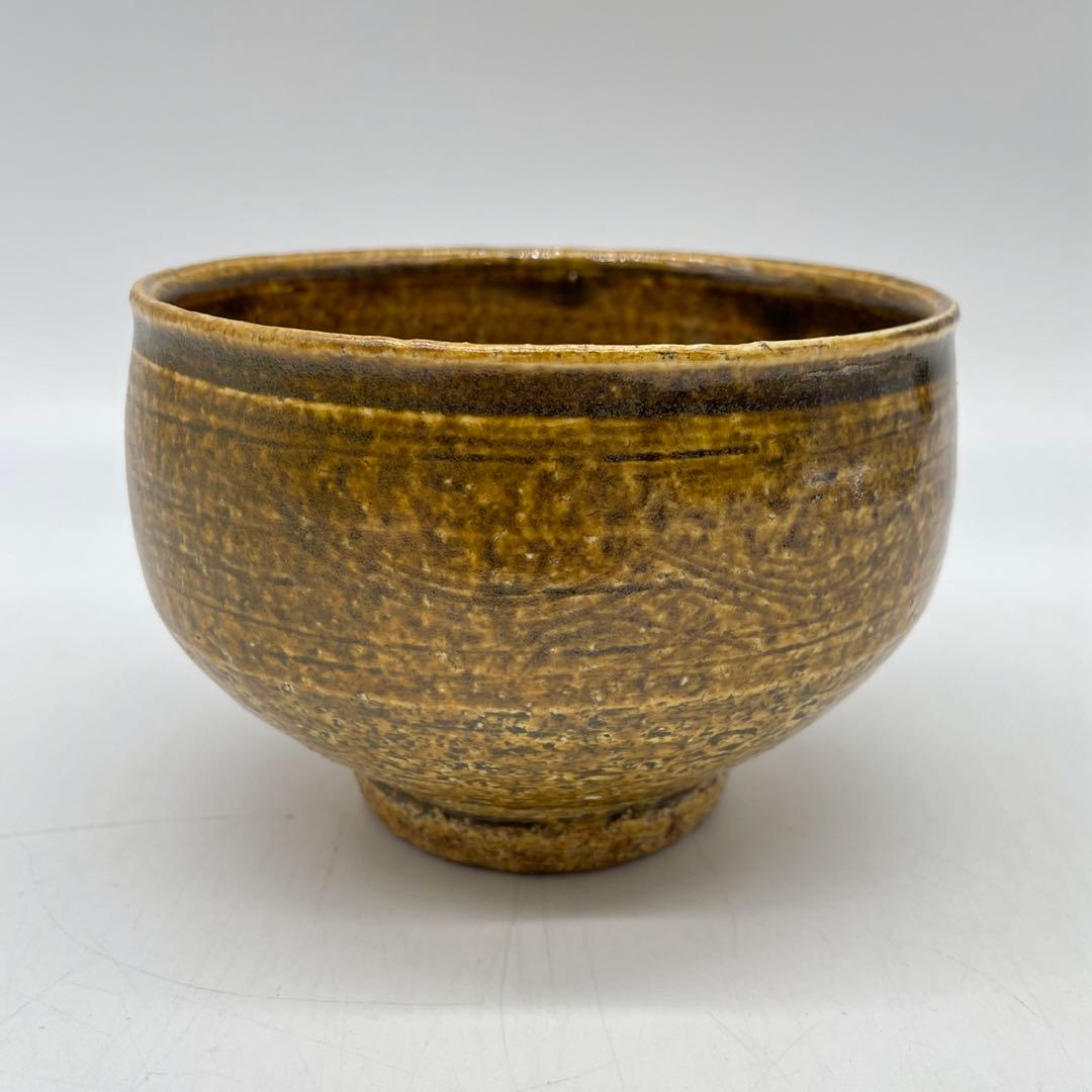 鳥取民藝　牛ノ戸焼　黄釉櫛目茶碗　茶道具　10