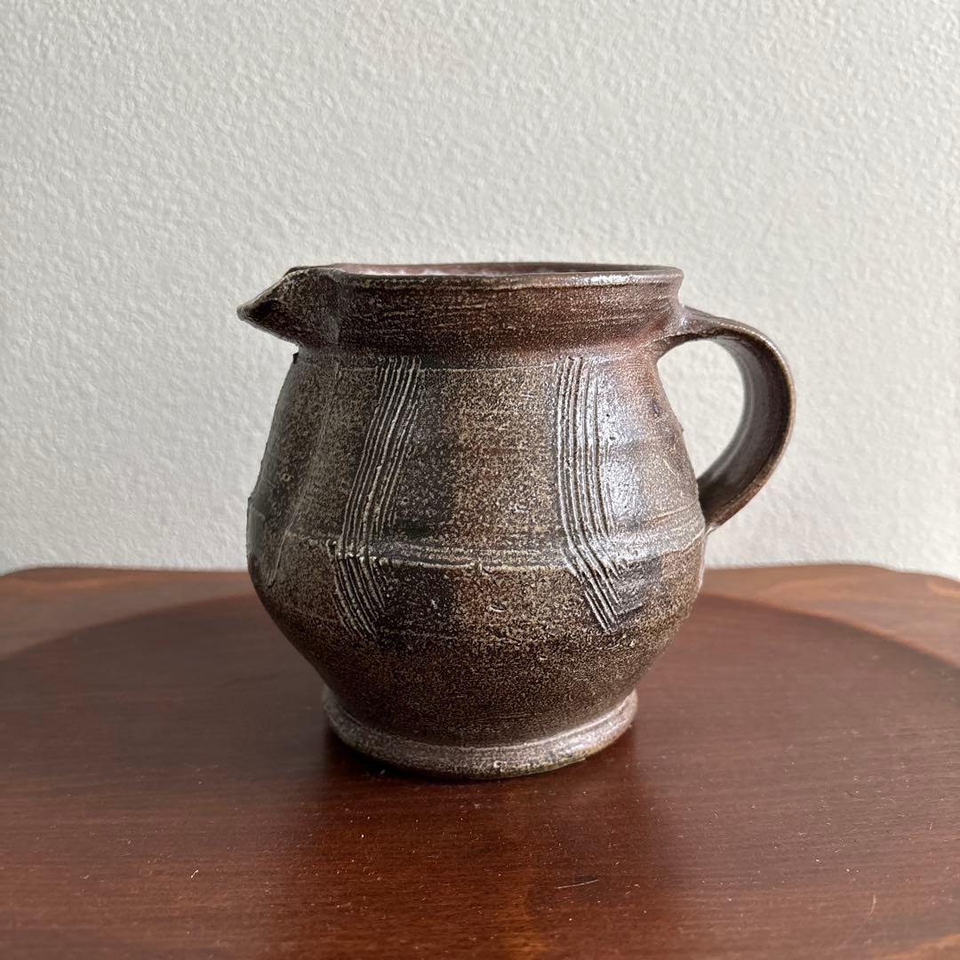櫛掻き ピッチャー 塩釉 民藝