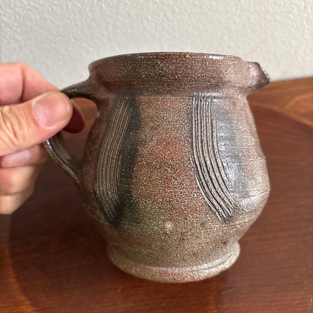 櫛掻き ピッチャー 塩釉 民藝