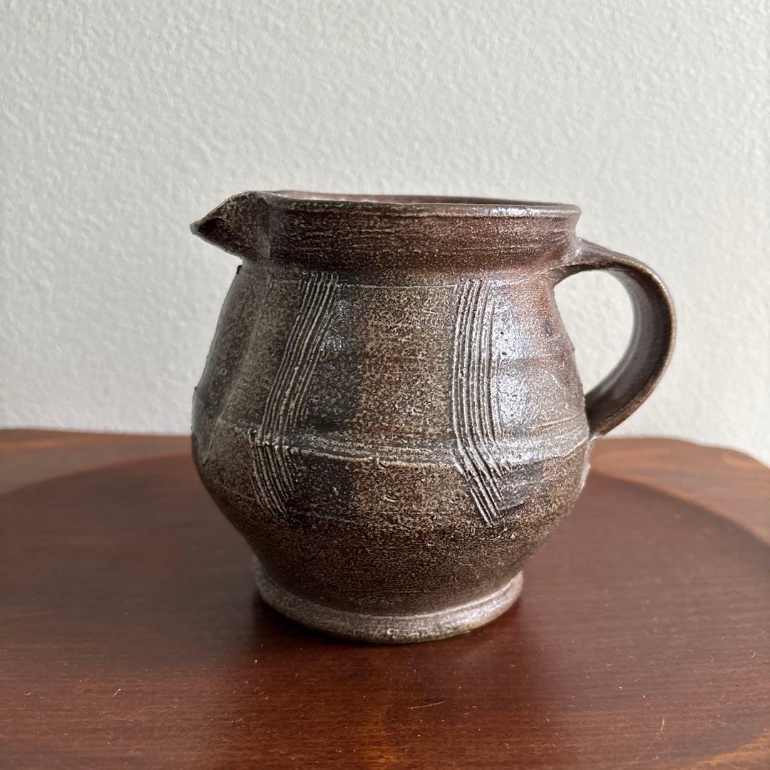 櫛掻き ピッチャー 塩釉 民藝