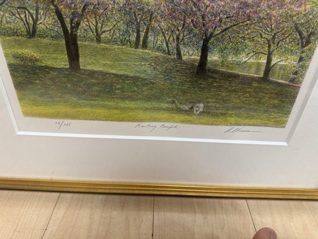 Harold Altman lithographレスティングカップル　リトグラフ
