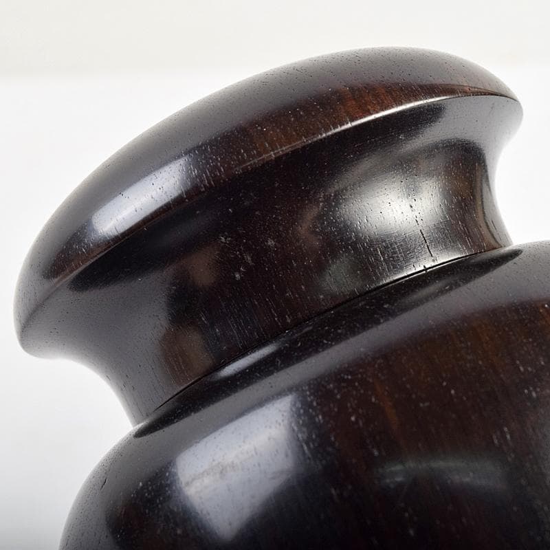 茶道具　雲州佐幸作　黒檀茶壷　茶心壷　約376g　共箱　V　R9362