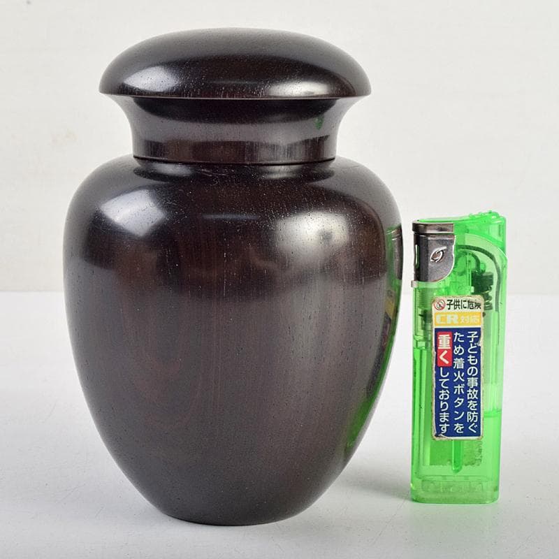 茶道具　雲州佐幸作　黒檀茶壷　茶心壷　約376g　共箱　V　R9362
