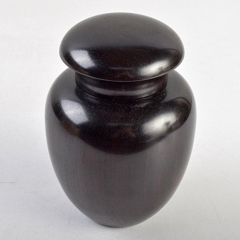 茶道具　雲州佐幸作　黒檀茶壷　茶心壷　約376g　共箱　V　R9362