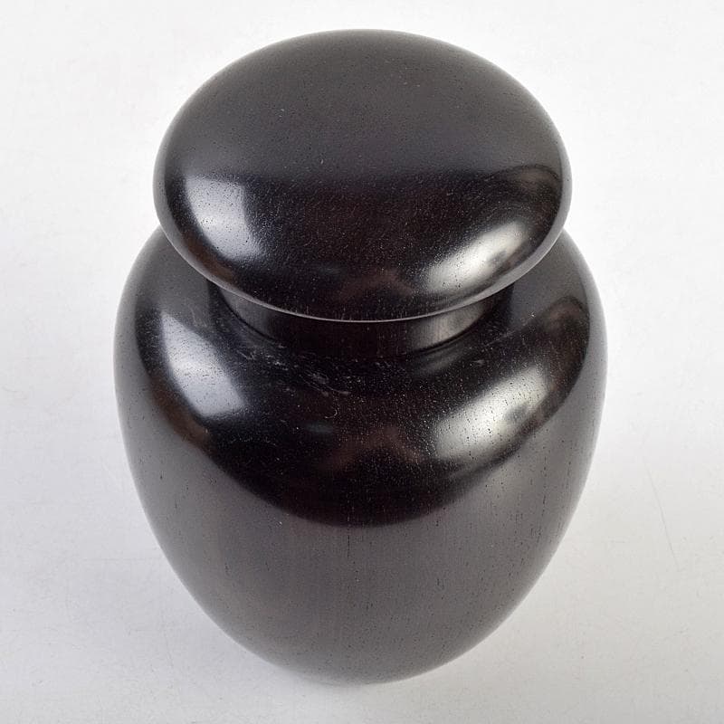 茶道具　雲州佐幸作　黒檀茶壷　茶心壷　約376g　共箱　V　R9362