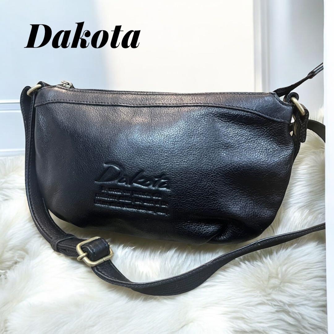 【ほぼ未使用】ダコタ ショルダーバッグ ジェントリー レザー ブラック 斜め掛け