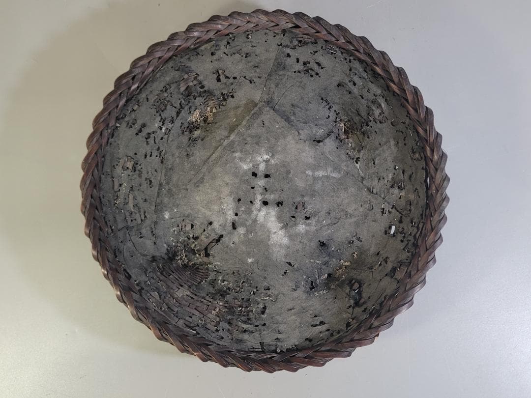 茶道具 竹籠 炭斗 時代物 DT707