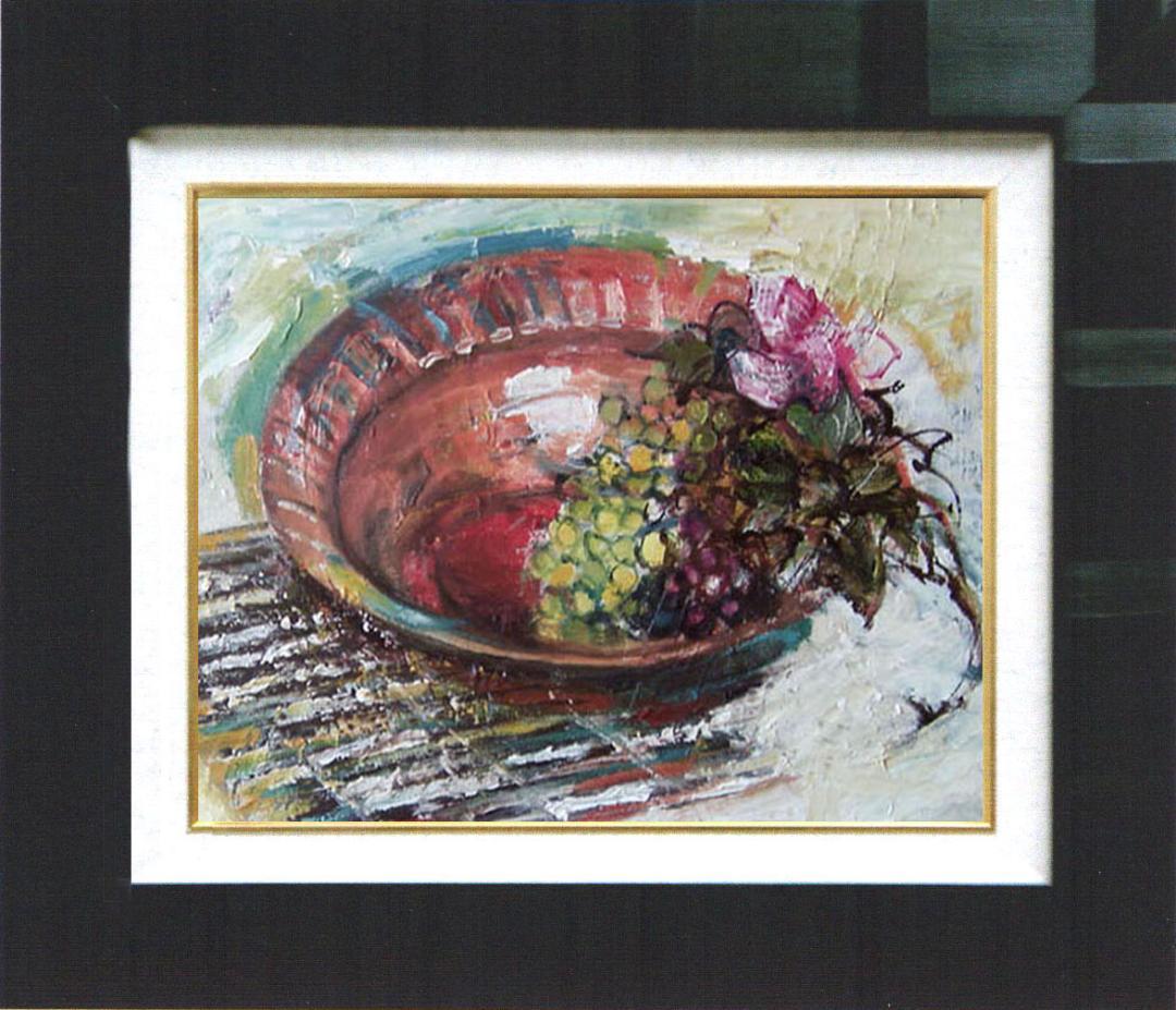 油絵 菅家令子 絵 絵画 インテリア F4-110502 静物 フルーツ