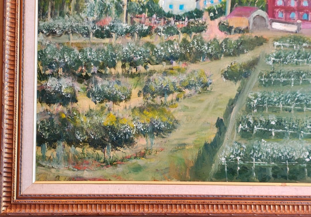 【送料込】特大F30号 プロヴァンス風景画 油彩画＆額縁セット /大型アート