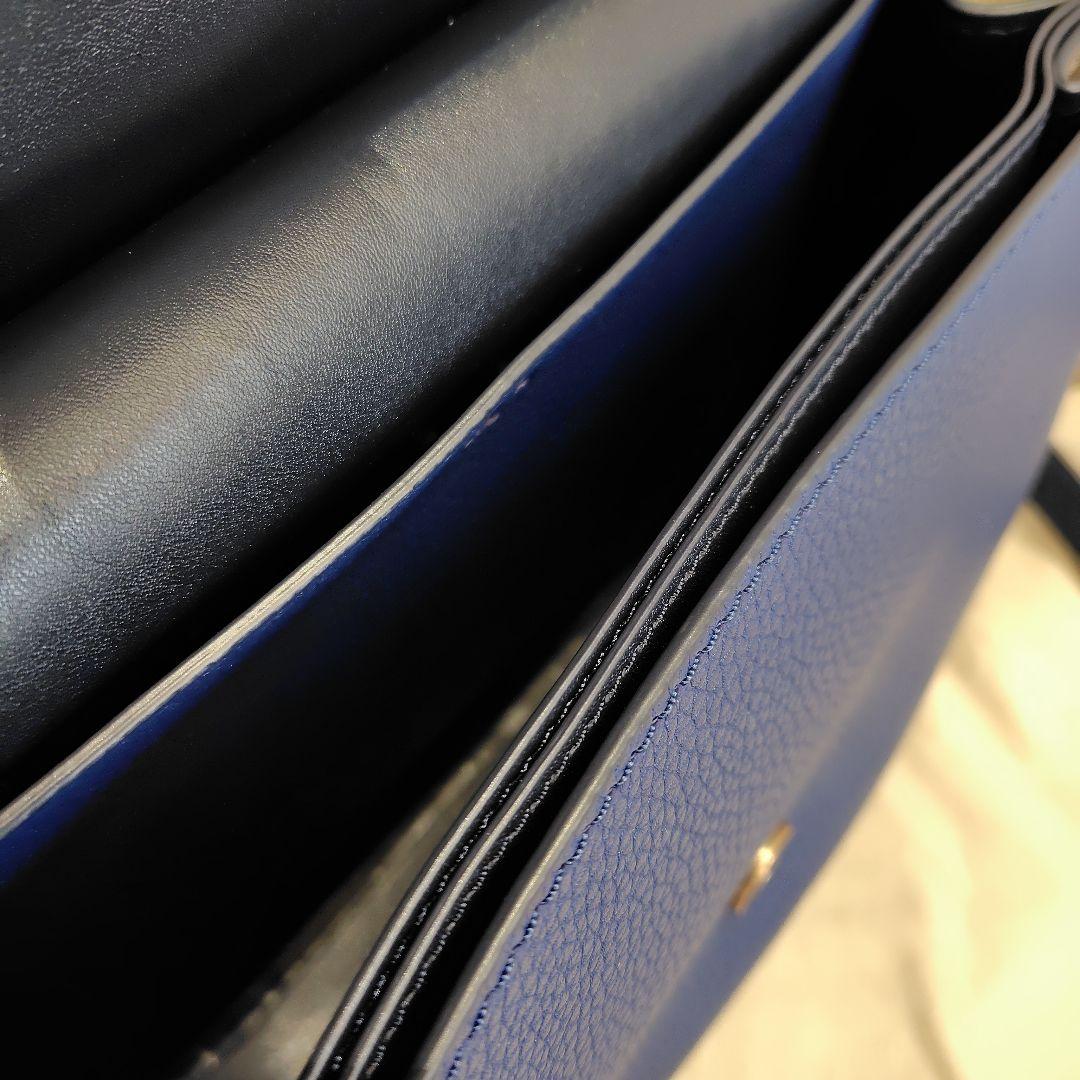 トリーバーチネイビー クロコ型押し 2wayバッグ　美品