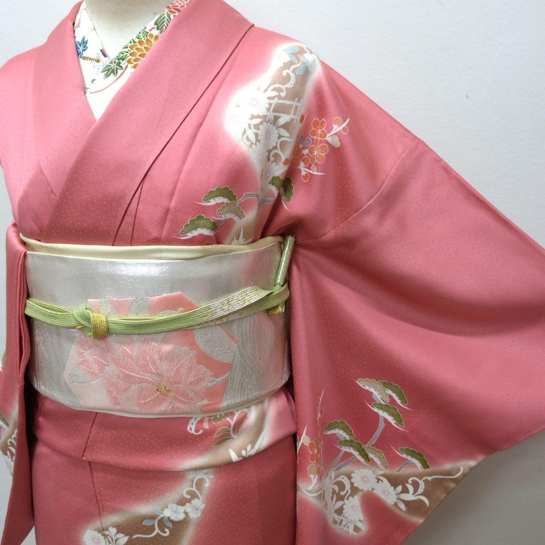 663　半額セール　正絹　小田急百貨店誂え　友禅　訪問着　４点フルセット