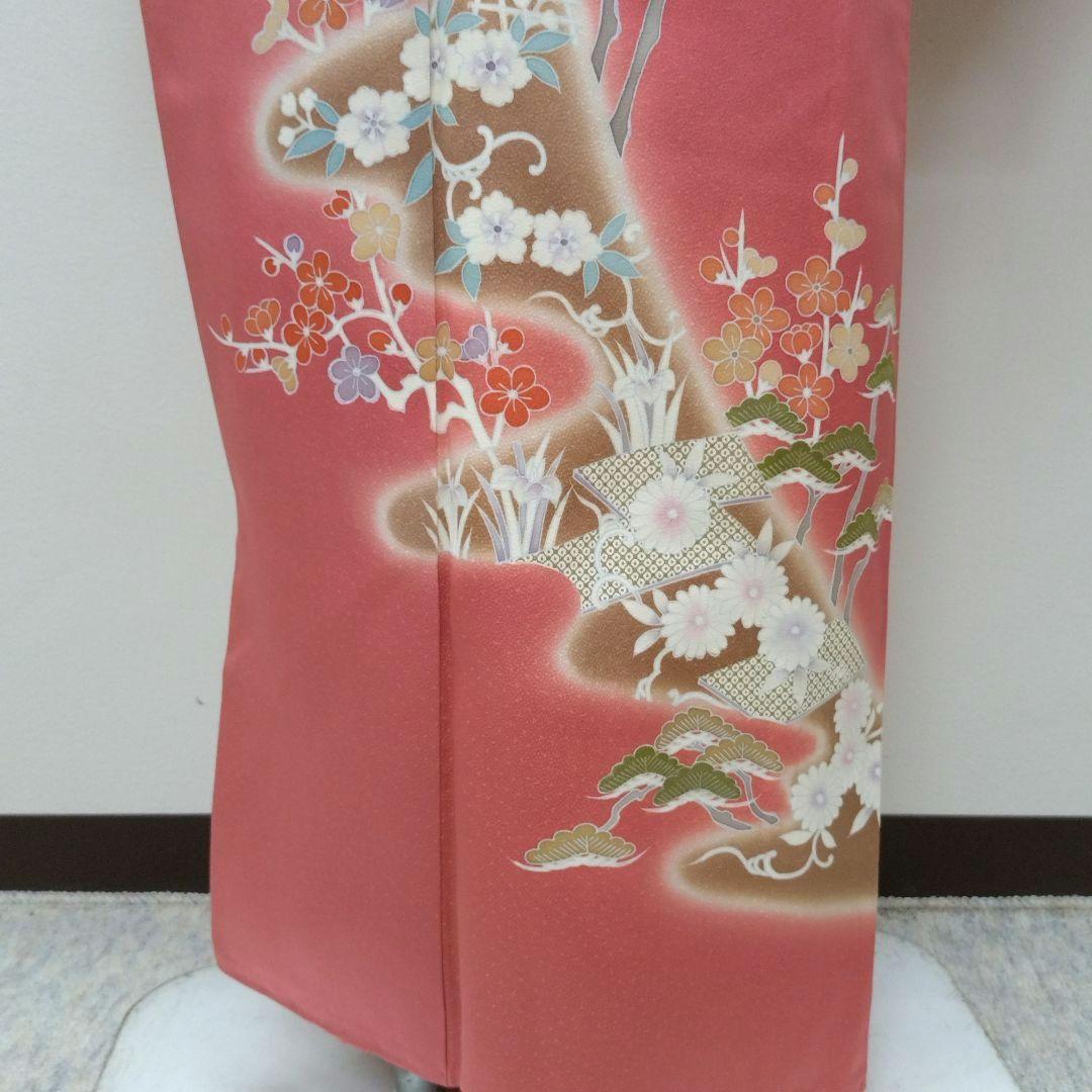 663　半額セール　正絹　小田急百貨店誂え　友禅　訪問着　４点フルセット