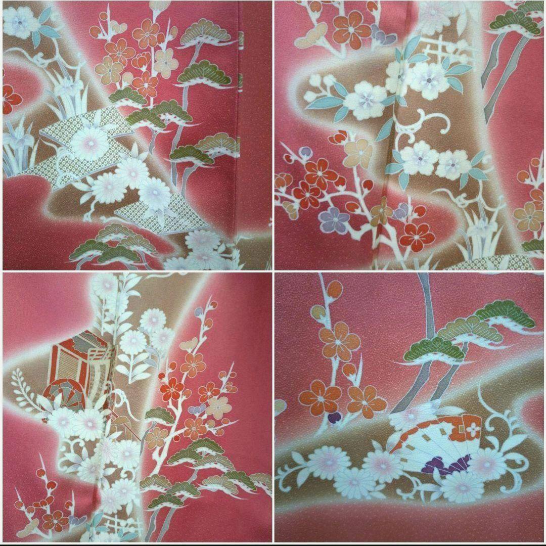 663　半額セール　正絹　小田急百貨店誂え　友禅　訪問着　４点フルセット