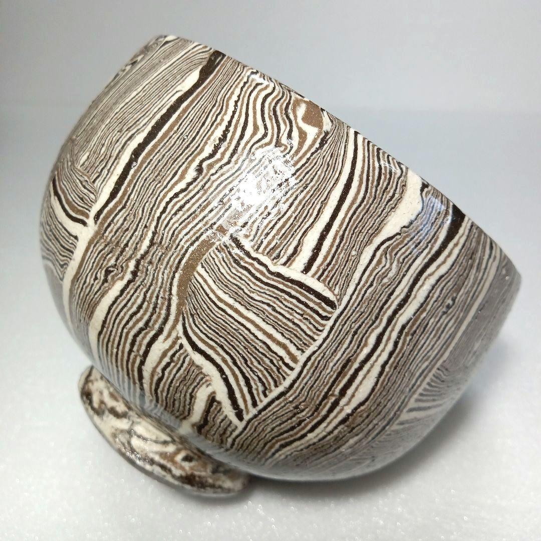 茶道具 抹茶茶碗 練り込み 水野 双鶴 日展作家 瀬戸焼