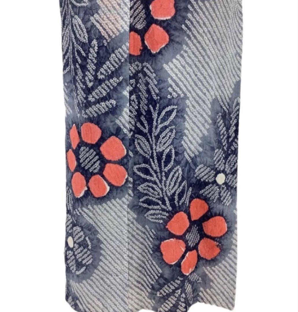 mk-0150 有松鳴海 絞り浴衣 夏 身丈159 裄66 7-22