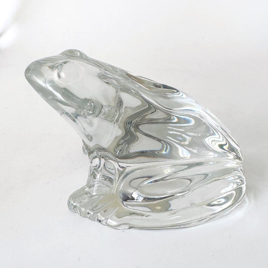 【バカラ】動物 カエル 蛙 置物 インテリア★美品★幸運