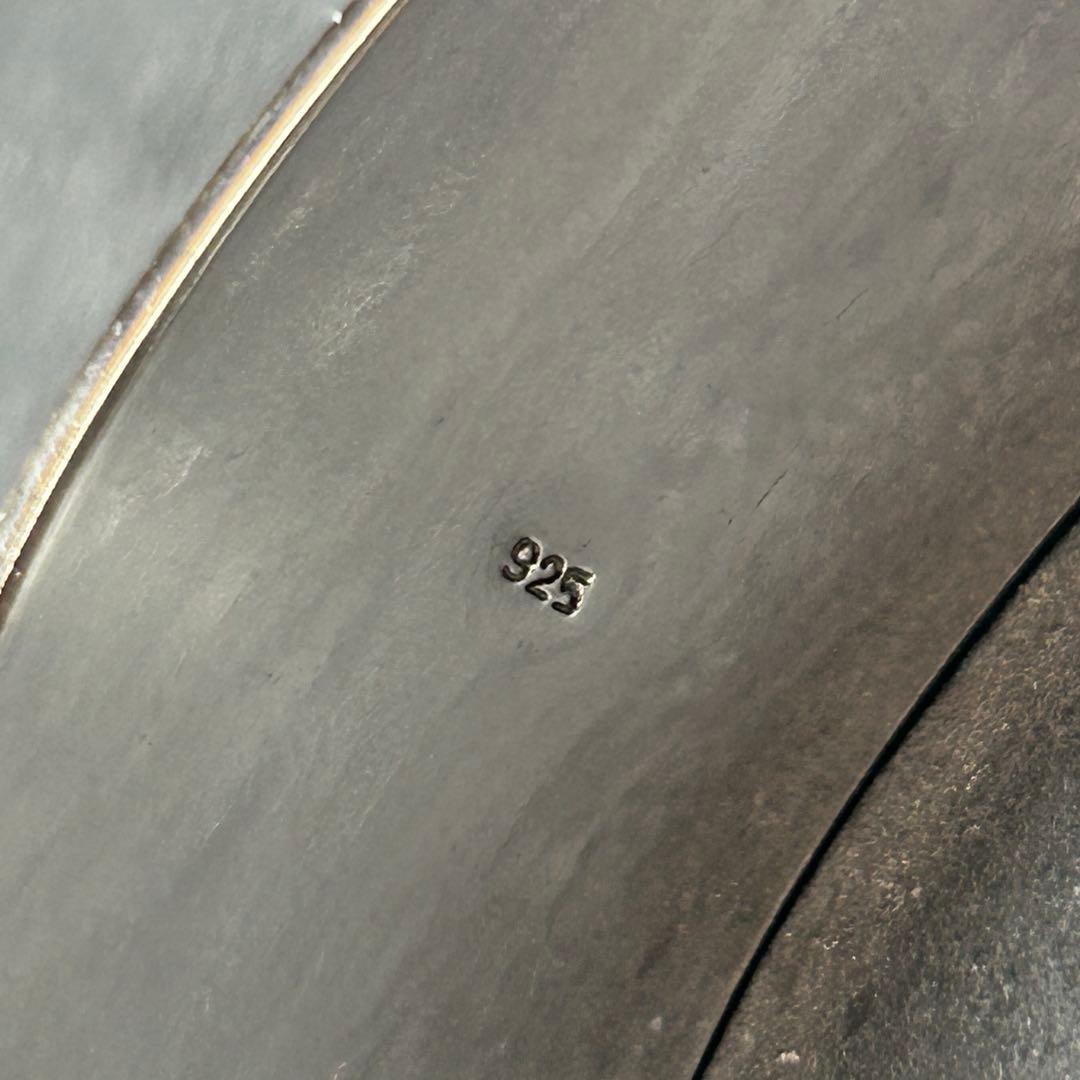 シルバー925 Silver ワイドトライバルバングル/軽研磨仕上げ