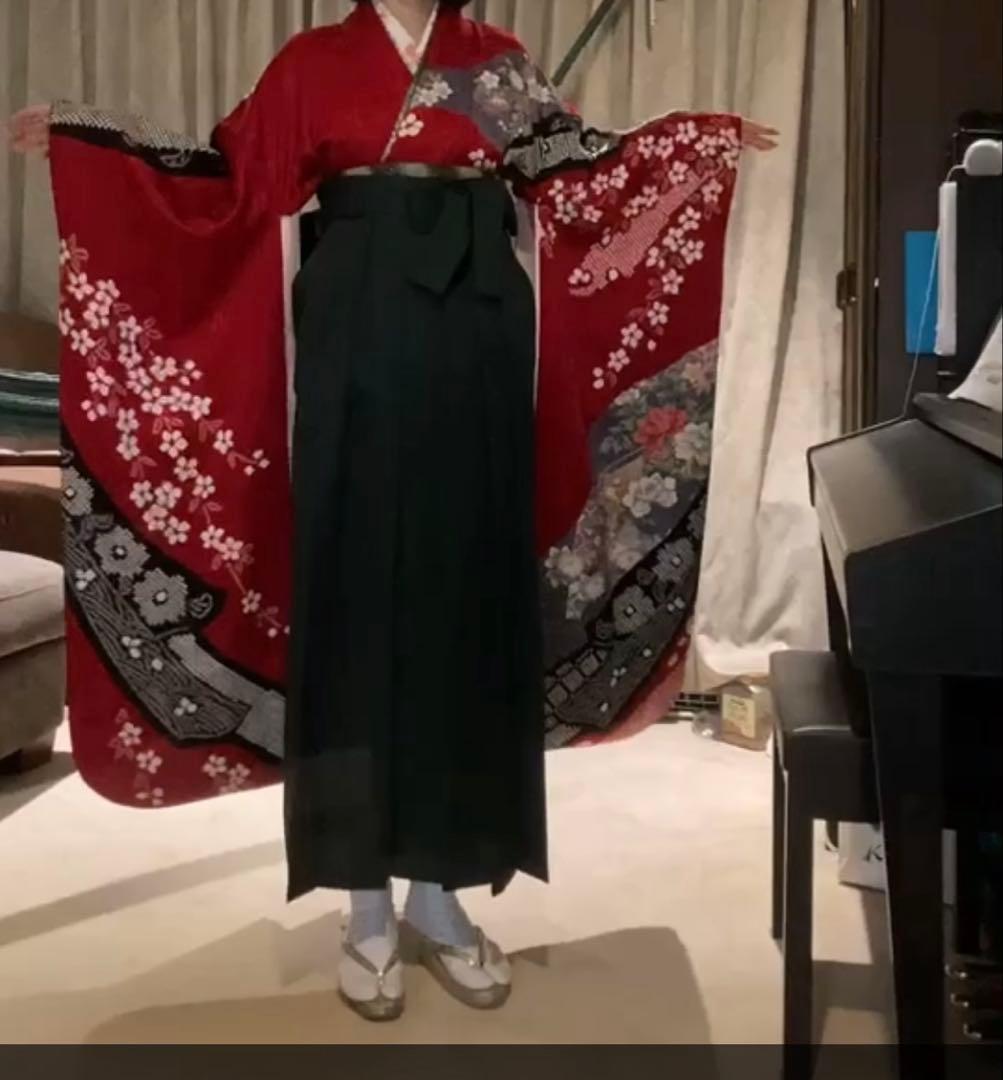 振袖　袴　フルセット　赤