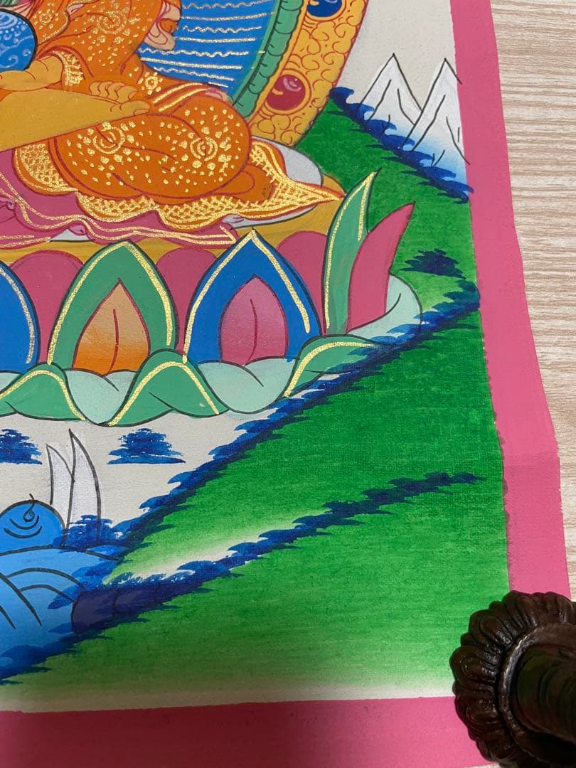 《 チベット密教　1点物 》 手描き　曼荼羅　釈迦　仏陀　仏教　密教