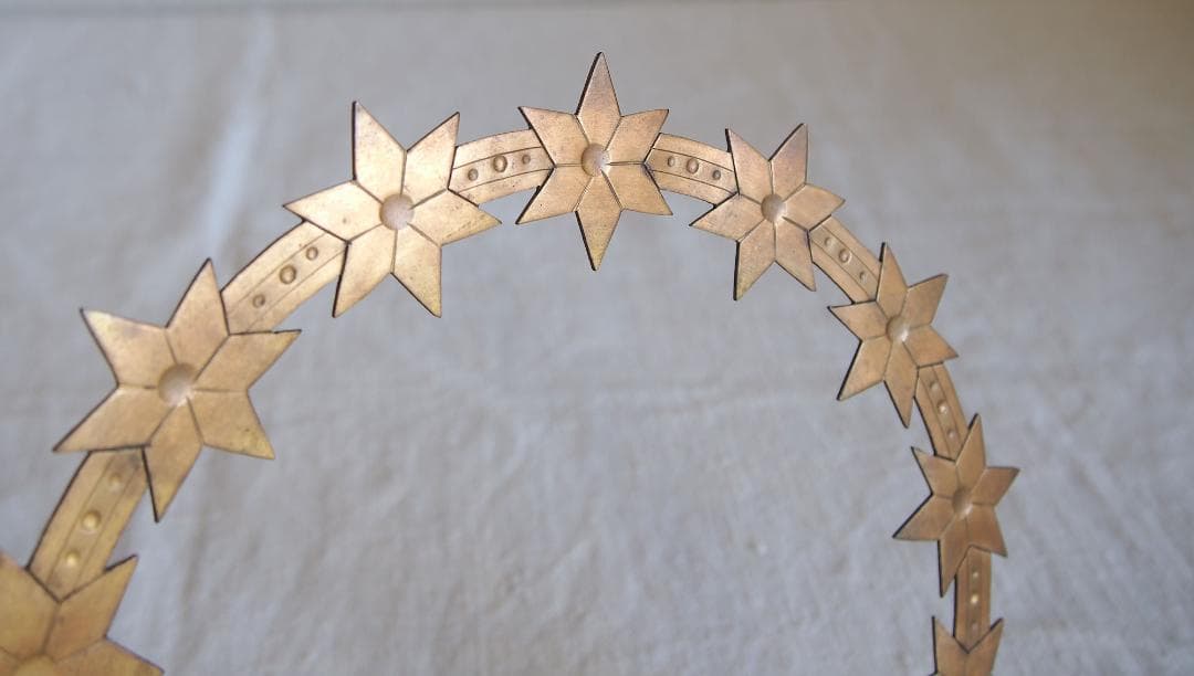 聖母マリア像につける星のついた光輪 直径20.2cm カトリック彫像用/K347
