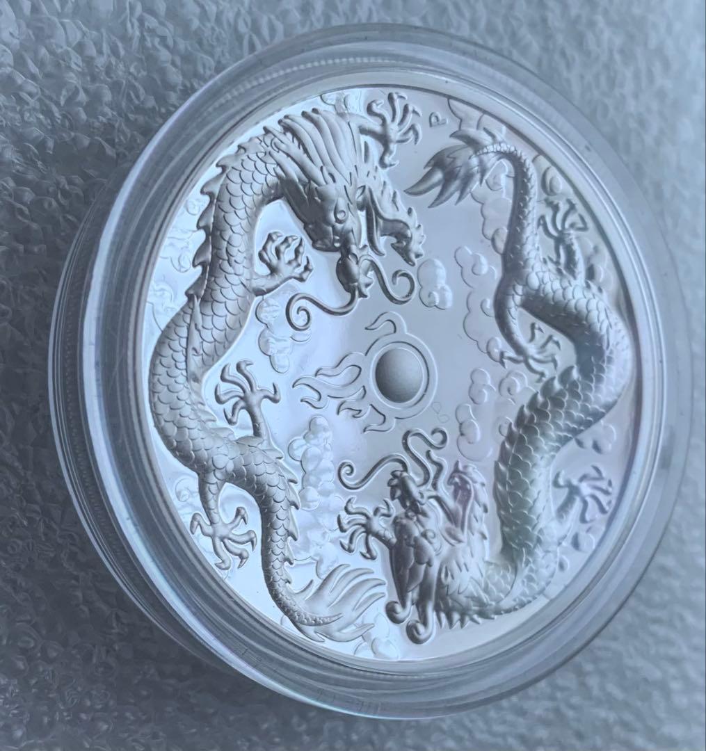 リ*ゴ様 ダブルドラゴン　ハイレリーフプルーフ2oz銀貨