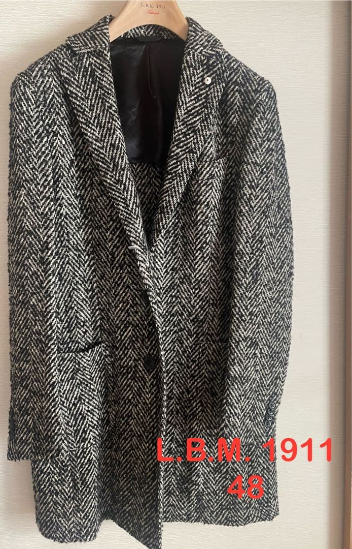 L.B.M. 1911 ルビアム　コート ヘリンボーン　膝上丈　48