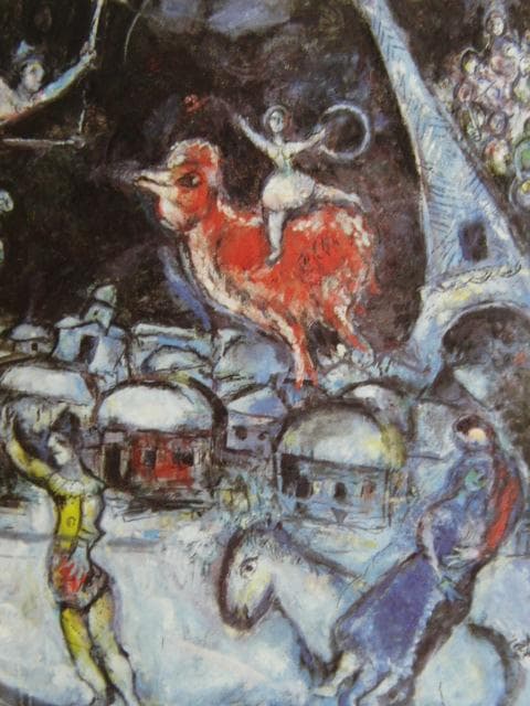 シャガール、『夜のサーカス』、希少な画集より、新品高級額・額装付