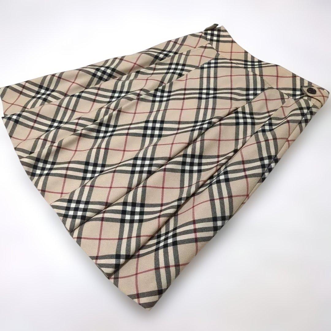 ✨️BURBERRY LONDON✨️ノバチェック40　ウエストボタン　プリーツ