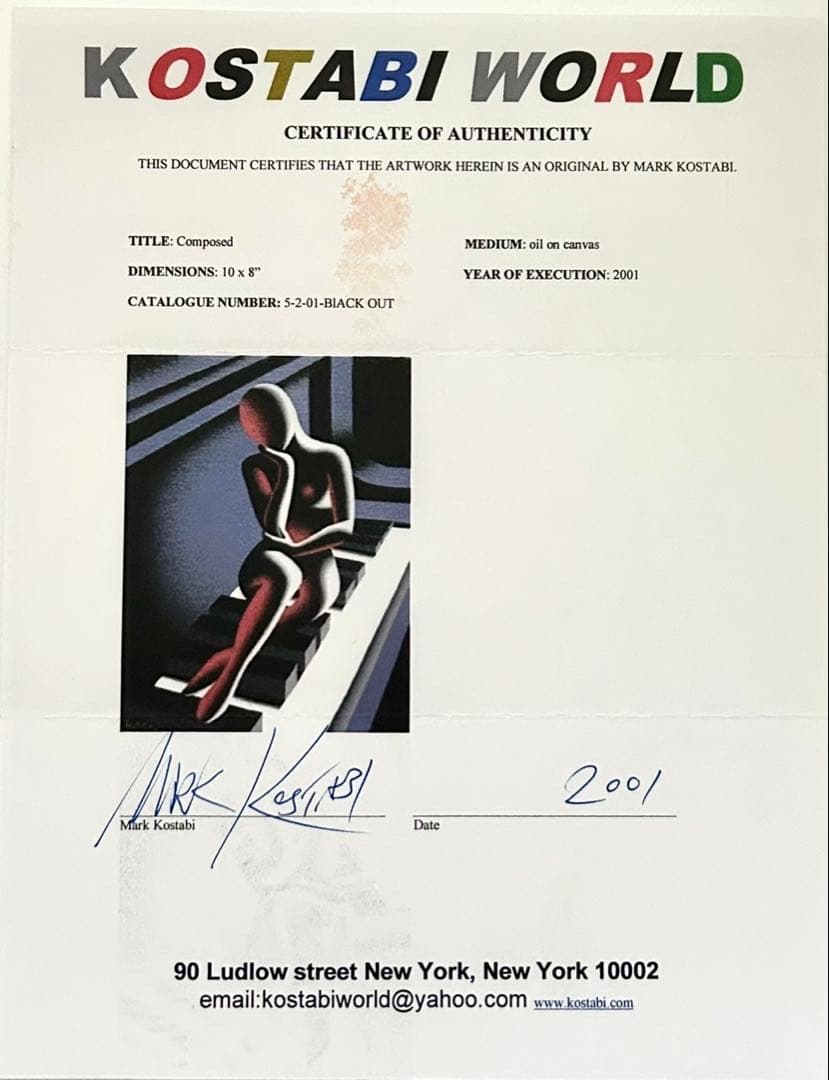 ☆マークコスタビ MARK KOSTABI 2001年 アクリル画１点物☆