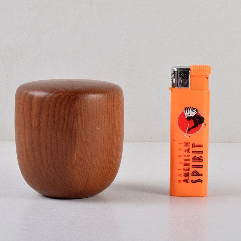 茶道具　飛騨一位一刀彫　十代　飛騨甚五郎　村山群鳳作　棗　共箱　V　8778