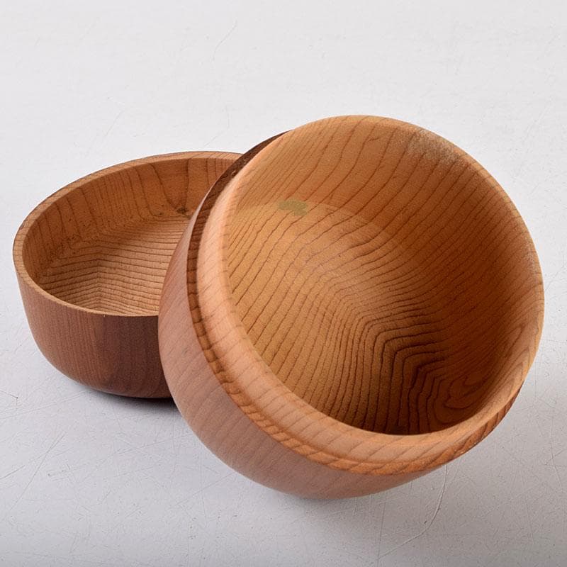 茶道具　飛騨一位一刀彫　十代　飛騨甚五郎　村山群鳳作　棗　共箱　V　8778