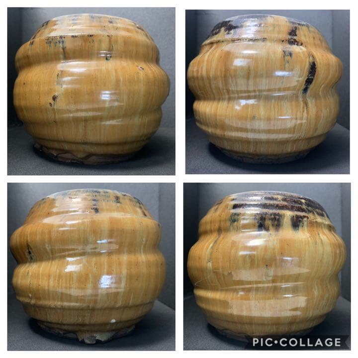 古高取八蔵手(八山) 流釉水指　江戸初期　(小さな蕾)掲載品 茶道具