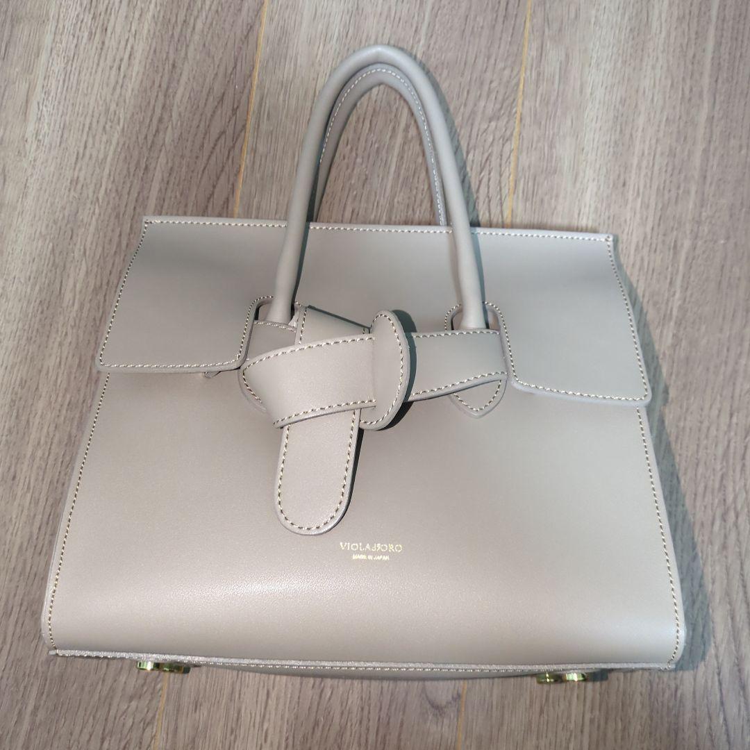 【美品】ヴィオラドーロ ハンドバッグ ベージュ TRERO / V-1514