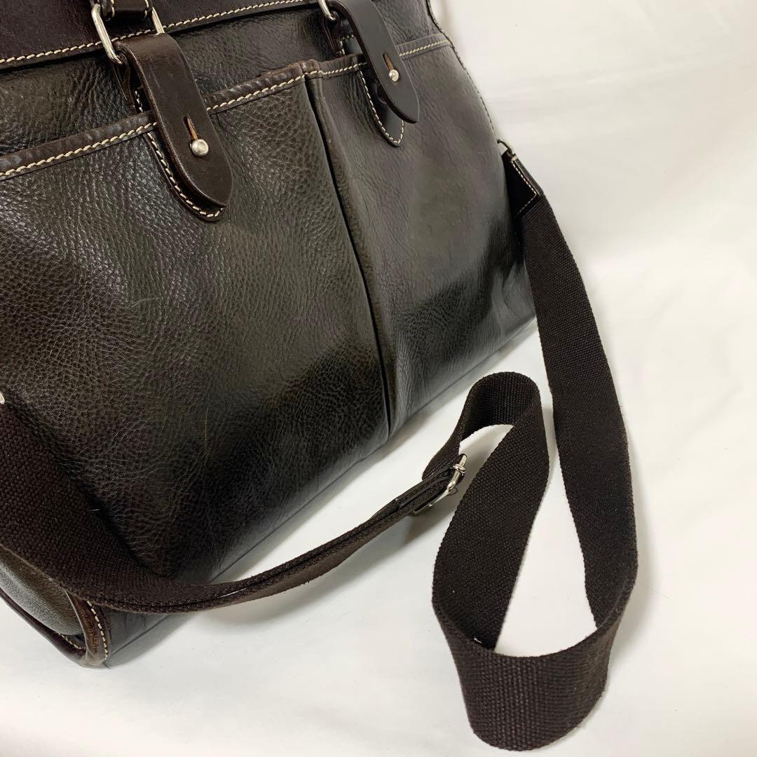 美品✨ ステファノマーノ　オールレザー　ビジネスバッグ　2way　ブラウン