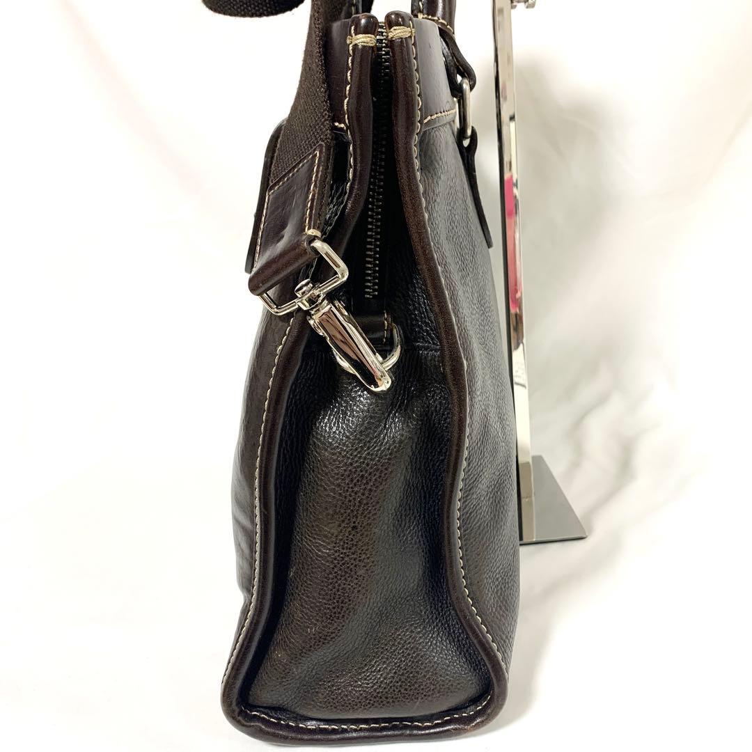 美品✨ ステファノマーノ　オールレザー　ビジネスバッグ　2way　ブラウン