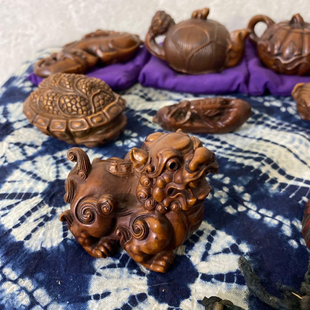 木彫　根付　置物　十三個