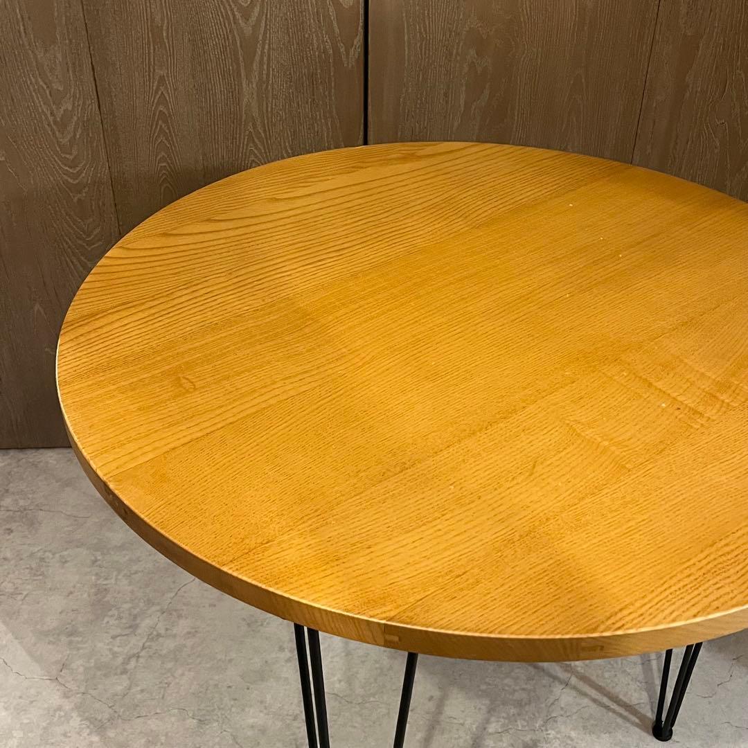 ラウンド ダイニング テーブル ナチュラル スチール 丸 円形 72cm