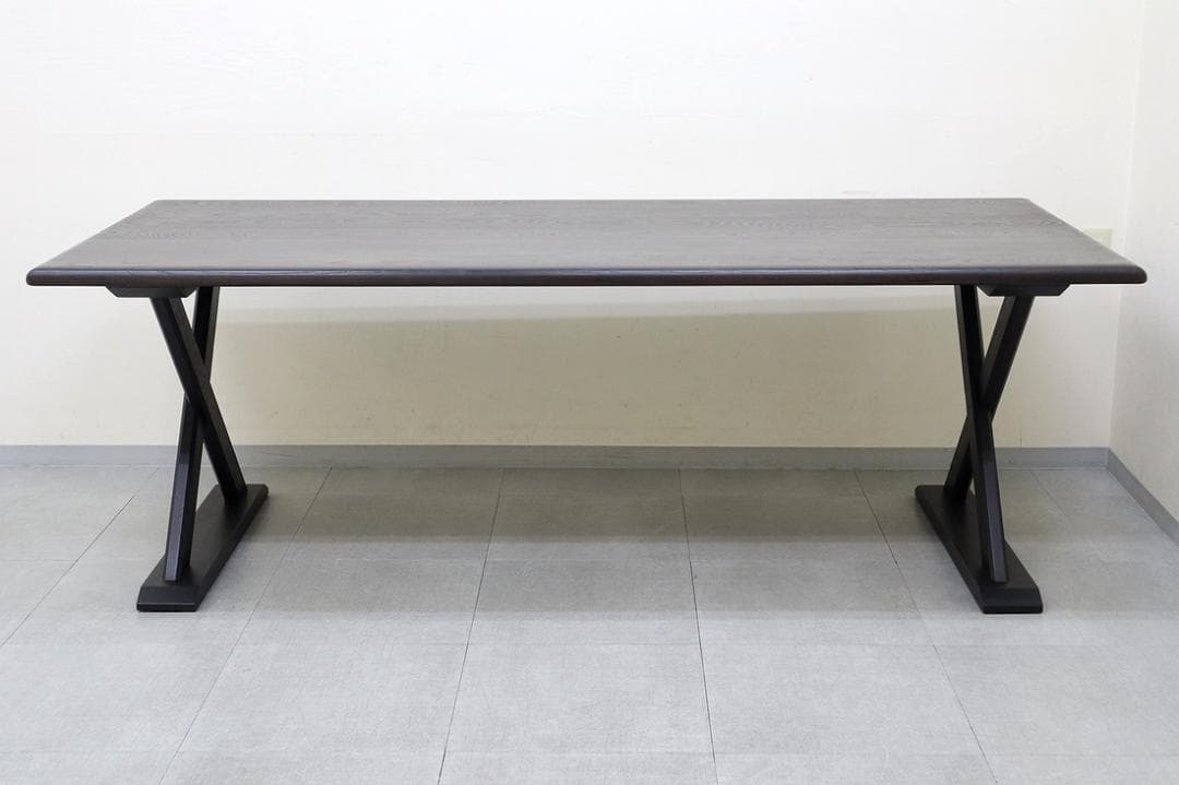 美品 TIME & STYLLE ダイニングテーブル 無垢材 旭川家具 6人用