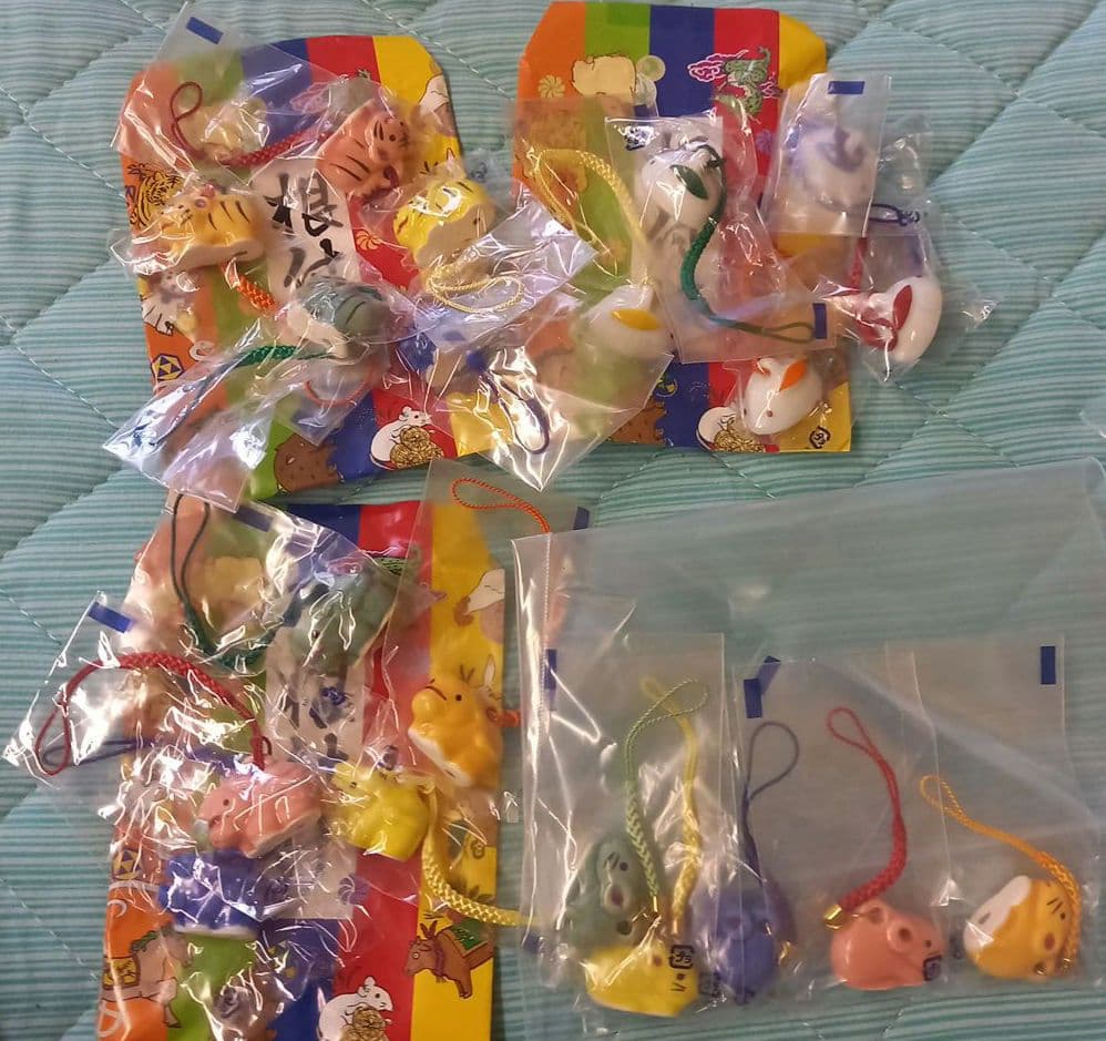 ★干支★開運ストラップ★4種各5個入★セット★陶器★子・丑・寅・卯