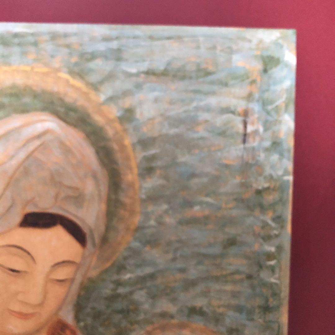 キリスト教関連　木の板をくり抜き、凹凸あり。