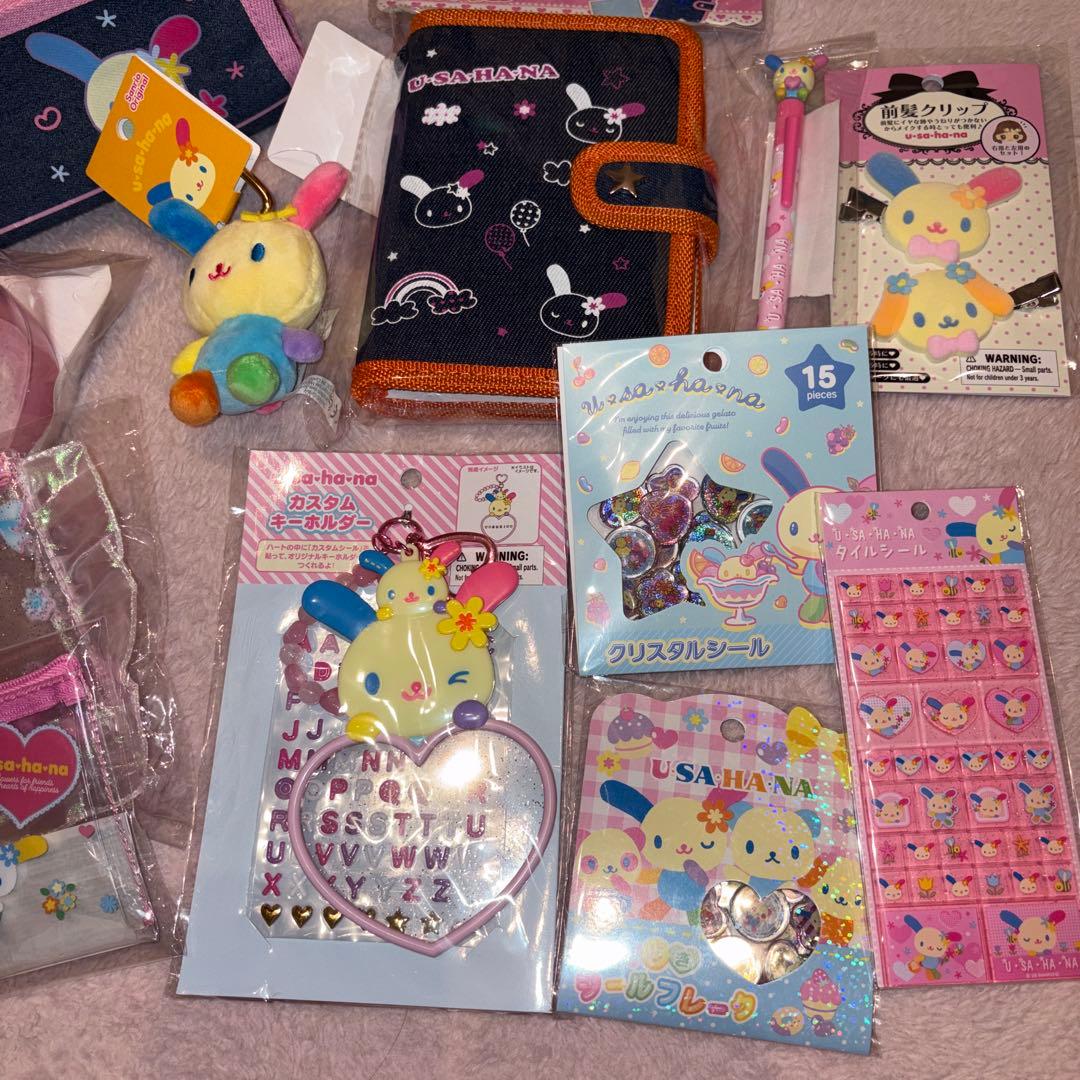 デニム シールバインダー うさはな ウサハナ シール　メモ帳　ポーチ　ペンケース