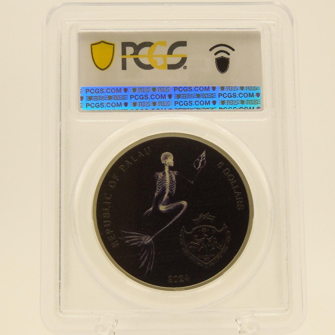 【傑作】2024 パラオ 人魚のレントゲン銀貨【PCGS PR 70 DCAM】