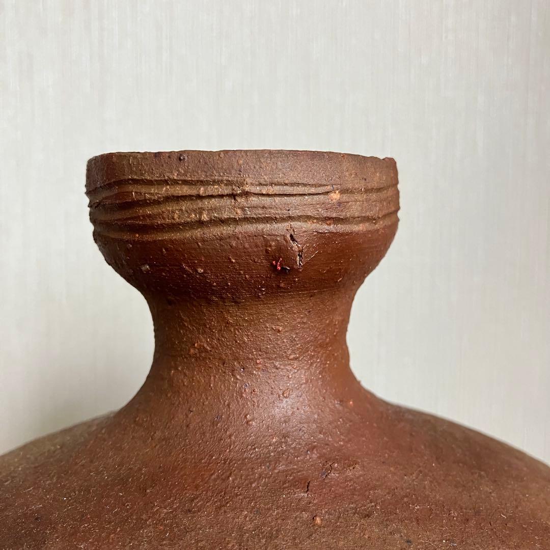 備前焼　壺　花瓶　松田華山造　※