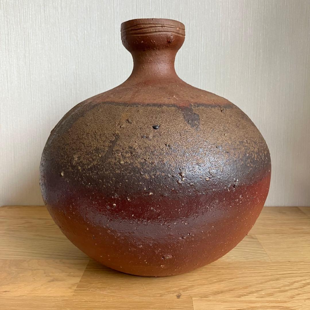 備前焼　壺　花瓶　松田華山造　※